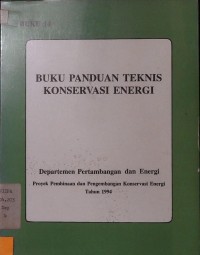 Buku Panduan Teknis Konservasi Energi