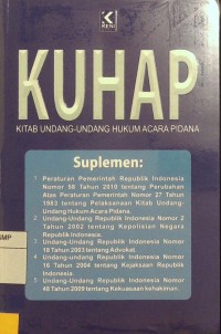 KUHAP: kitab undang-undang hukum acara pidana