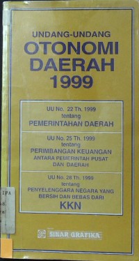 Undang-Undang Otonomi Daerah 1999